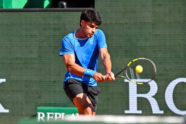 Carlos Alcaraz lors de la cinquième journée du Rolex Monte-Carlo Masters au Monte-Carlo Country Club de Monaco, le 9 avril 2026. Bruno Bebert Bestimage Carlos Alcaraz during the fifth day of the Rolex Monte-Carlo Masters at the Monte-Carlo Country Club in Monaco, on April 9, 2026. Monte-Carlo Monaco  Copyright: xBrunoxBebertx xBestimagexBrunoxBebertx xBestimagex