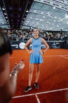 TENNIS - WTA, Tennis Damen Upper Austria Ladies Linz LINZ,AUSTRIA,09.APR.26 - TENNIS - WTA Tour, Upper Austria Ladies Linz. Image shows Lilli Tagger (AUT) during an interview.  GEPAxpictures xAlexanderxSolc