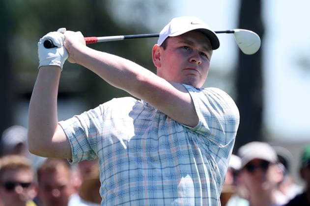 Golf 2026 Masters Tournament - Round 1 Robert MacIntyre of Scotland tees off at hole 1 in Round 1 of the 2026 Masters tournament in August, Georgia, USA, 09 April 2026. Augusta United States  Copyright: xCHRISxTORRESx