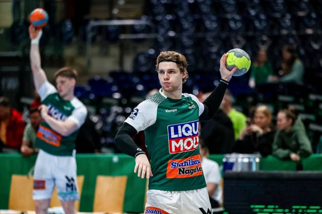 Franko Lastro (FRISCH AUF! Goeppingen, 28) beim Warm Up vor dem Spiel, SC DHfK Leipzig vs FRISCH AUF! Goeppingen, Handball, 1. Bundesliga, 28. Spieltag, Saison 2025 2026, 09.04.2026, SC DHfK Leipzig vs FRISCH AUF! Goeppingen, Handball, 1. Bundesliga, 28. Spieltag, Saison 2025 2026, 09.04.2026 Leipzig Copyright: xEibner-Pressefoto LauraxRoemerx EP_LRR