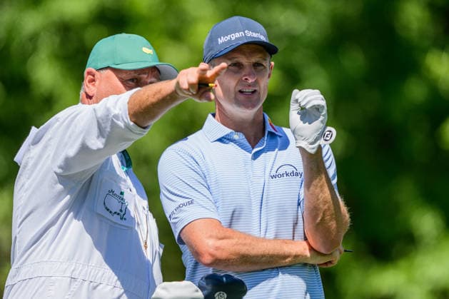 260409 Justin Rose of England during the first round of the 2026 Masters Golf Tournament on April 9, 2026 in Augusta. Photo: Petter Arvidson BILDBYRAN kod PA PA1193 golf masters bbeng the masters augusta Copyright: PETTERxARVIDSON BB260409PA181