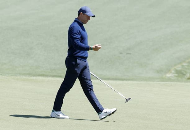 Golf 2026 Masters Tournament - Round 1 Rory McIlroy of Northern Ireland on the 16th Green in Round 1 of the 2026 Masters tournament in August, Georgia, USA, 09 April 2026. Augusta United States  Copyright: xERIKxS.xLESSERx