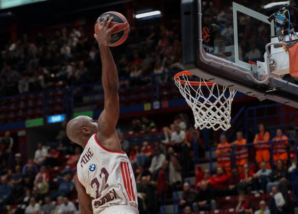 Foto IPP Roberto Bregani Milano 9 04 2026 Pallacanestro, Turkish Airlines EuroLeague 2025 2026, EA7 Emporio Armani MIlano vs Bayern Monaco. Nella foto Isiaha Mike del Bayern Monaco. Italy Photo Press World Copyright. italy ITALY  Copyright: xR4924_italyphotopressx