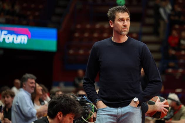 Foto IPP Roberto Bregani Milano 9 04 2026 Pallacanestro, Turkish Airlines EuroLeague 2025 2026, EA7 Emporio Armani MIlano vs Bayern Monaco. Nella foto Andrea Bargnani. Italy Photo Press World Copyright. italy ITALY  Copyright: xR4924_italyphotopressx