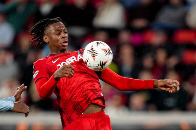 Deutschland: UEFA Europa League Viertelfinale Hinspiel 2025 26, SC Freiburg vs Celta Vigo - Europa-Park-Stadion, Freiburg im Breisgau: Johan Manzambi (44 Freiburg) Copyright: xKjetilxWaberx