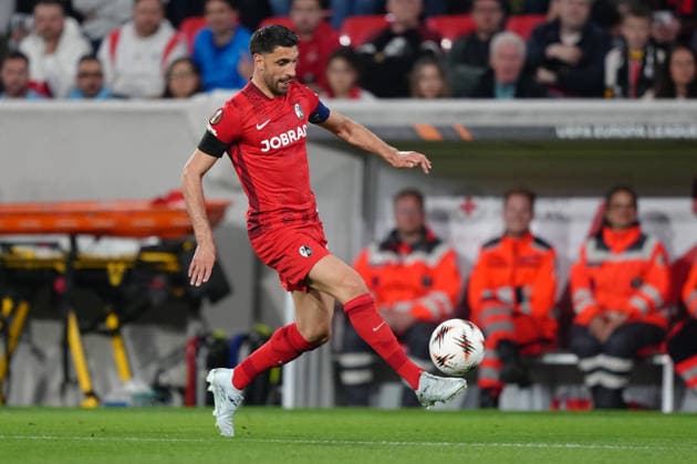 Deutschland: UEFA Europa League Viertelfinale Hinspiel 2025 26, SC Freiburg vs Celta Vigo - Europa-Park-Stadion, Freiburg im Breisgau: Vincenzo Grifo (32 Freiburg) Copyright: xKjetilxWaberx