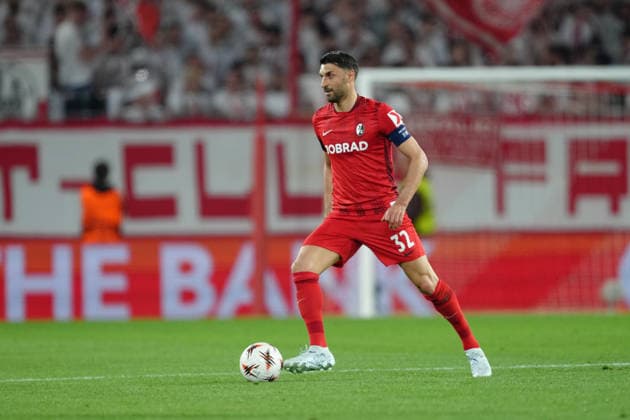 Deutschland: UEFA Europa League Viertelfinale Hinspiel 2025 26, SC Freiburg vs Celta Vigo - Europa-Park-Stadion, Freiburg im Breisgau: Vincenzo Grifo (32 Freiburg) Copyright: xKjetilxWaberx