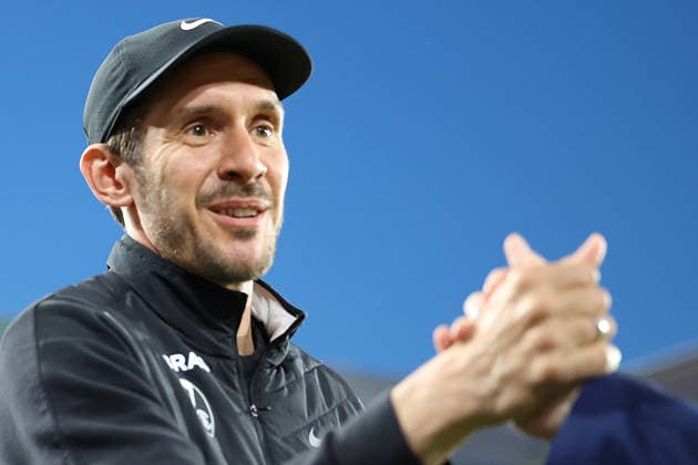 09.04.2026, xrekx, Fussball UEFA Europa League, SC Freiburg - Celta Vigo v.l. Julian Schuster Trainer (SC Freiburg) im Interview (DFL DFB REGULATIONS PROHIBIT ANY USE OF PHOTOGRAPHS as IMAGE SEQUENCES and or QUASI-VIDEO) Freiburg