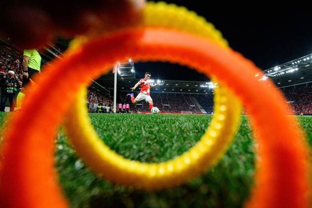 MAINZ, GERMANY - 9 APRIL, 2026: Paul Nebel - The football match of UEFA Conference League 1. FSV Mainz 05 vs Strasbourg at Mewa Arena.  Copyright: xVITALIIxKLIUIEVx