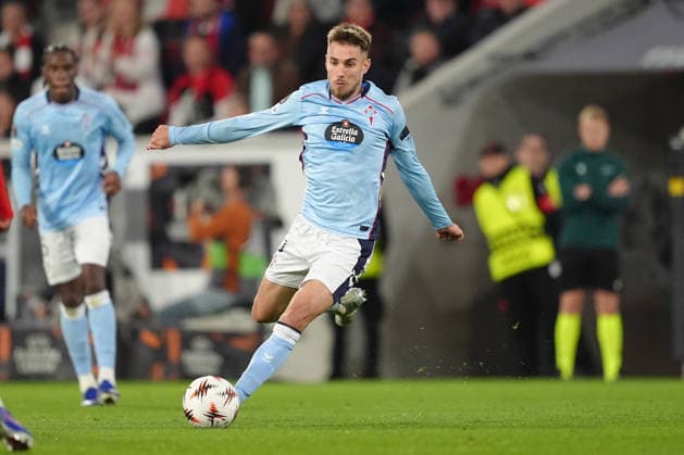 Deutschland: UEFA Europa League Viertelfinale Hinspiel 2025 26, SC Freiburg vs Celta Vigo - Europa-Park-Stadion, Freiburg im Breisgau: Oscar Mingueza (3 Celta) Copyright: xKjetilxWaberx