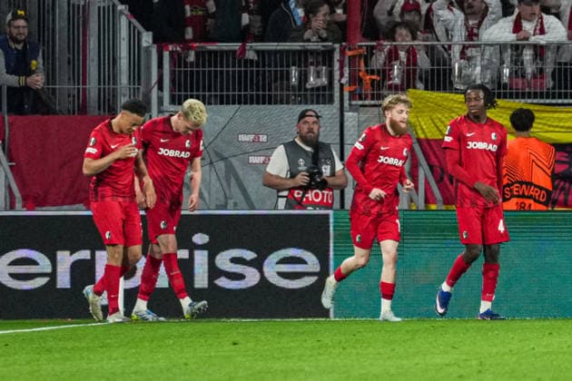 UEFA Europa League: SC Freiburg vs RC Celta Vigo, 09.04.2026 Torjubel zum 3:0 durch Matthias Ginter (SC Freiburg, 28) UEFA Europa League: SC Freiburg vs RC Celta Vigo, Europa-Park-Stadion, 09.04.2026 Copyright: xBEAUTIFULxSPORTS Boscox