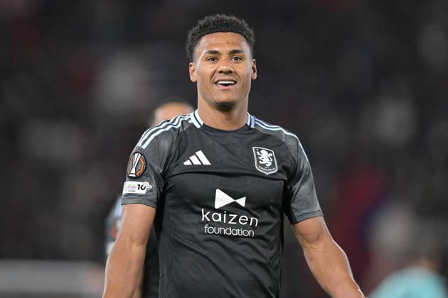 RECORD DATE NOT STATED 9th April 2026; Stadio Renato Dall Ara, Bologna, Italy, UEFA Europa League Football, Bologna versus Aston Villa; Ollie Watkins of Aston Villa FC celebrates after scoring goal for 1-3 AllShotxLive
