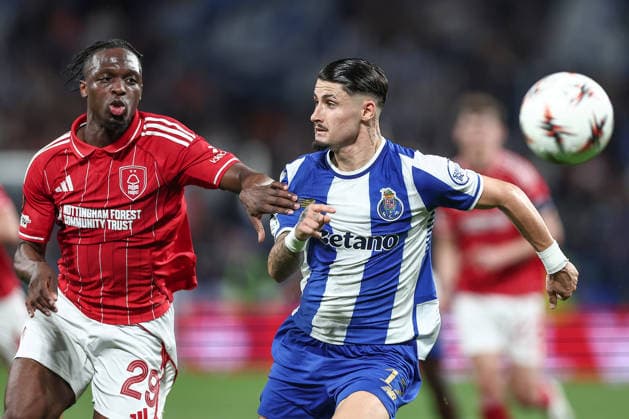 Porto, 09 04 2026 FC Porto hosted Nottingham Forest tonight in the first leg of the 2025 26 UEFA Europa League quarter-finals. Dilane Bakwa ; Borja Sainz (Miguel Pereira) NI204618MIGUELPEREIRA6057 Porto Portugal Copyright: xMiguelxPereirax