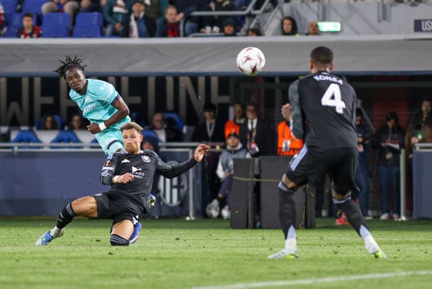 April 9, 2026, Bologna, Bologna, Italia: Goal the Jonathan Rowe of FC Bologna During the 2025 26 Europa League football match between Bologna and Aston Villa on April 9, 2026, at the Renato Dall Ara Stadium in Bologna..Photo: Bologna Italia - ZUMAs236 20260409_aap_s236_022 Copyright: xFabioxSassox