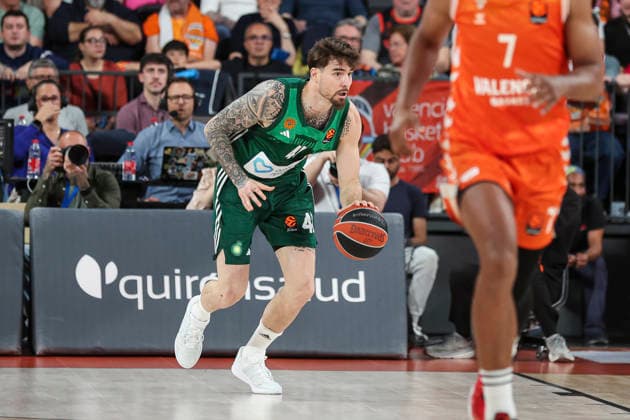 April 9, 2026, Valencia, Valencia, Spain: Juancho Hernangomez of Panathinaikos Aktor Athens in action during the Turkish Airlines EuroLeague Regular Season Round 37 match between Valencia Basket and Panathinaikos Aktor Athens at Roig Arena on April 09, 2026, in Valencia, Spain. Valencia Spain - ZUMAa181 20260409_zaa_a181_339 Copyright: xIrinaxR.xHipolitox
