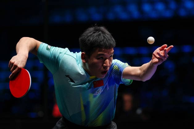 TAIYUAN, CHINA - APRIL 09: Xiang Peng of China competes in the Men s Singles Round of 32 match against Luka Mladenovic of Luxembourg on day 3 of WTT Contender Taiyuan 2026 at Taiyuan Binhe Sports Center on April 9, 2026 in Taiyuan, Shanxi Province of China.  Copyright: xVCGx 111633705906