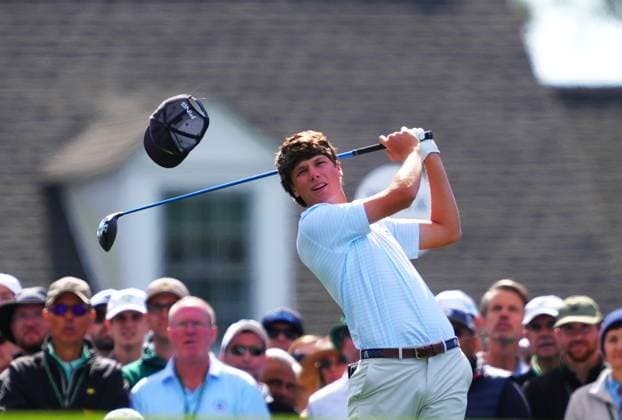 (260410) -- AUGUSTA, April 10, 2026 -- Mason Howell of the United States watches his tee shot during the round 1 of the 2026 Masters golf tournament at Augusta National Golf Club in Augusta, the United States, on April 9, 2026. ) (SP)U.S.-AUGUSTA-GOLF-2026 MASTERS-ROUND 1 WuxXiaoling 