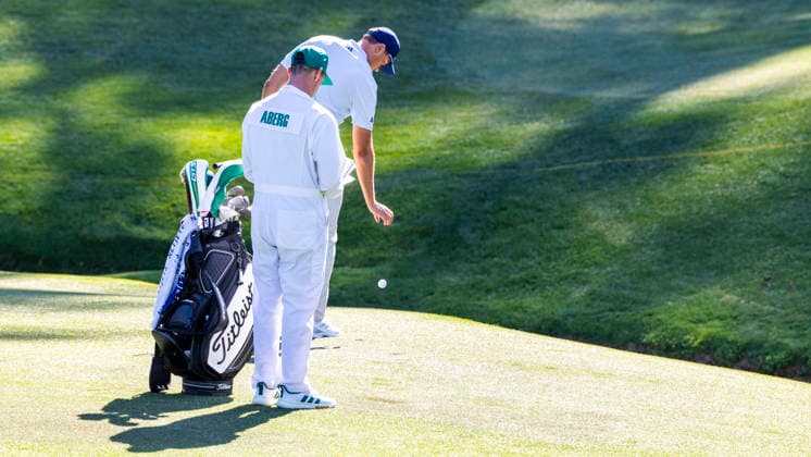 AUGUSTA 20260409 Ludvig Aberg during the first day s play. Here he drops after hitting his ball into the stream on the 13th hole Photo Christer Höglund TT code 40750 AUGUSTA USA x40750x