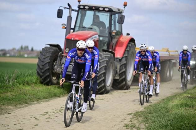 Paris - Roubaix Hauts-de-France 2026 Cycling Race Media Activities 10 04 2026 ROUBAIX, FRANCE - APRIL 10 : Rickaert Jonas (BEL) of Alpecin Premier Tech riding during a training and reconnaissance session ahead of the 123rd edition of Paris - Roubaix Hauts-de-France an UCI World Tour 1.UWT one day cycling road race for Men Elite of 258 km with start in Compiegne and finish in Roubaix on April 10, 2026 in Roubaix, France, 10 04 2026 ( Motordriver Guy de Vuyst - Roubaix France  Copyright: xJanxDexMeuleneirx