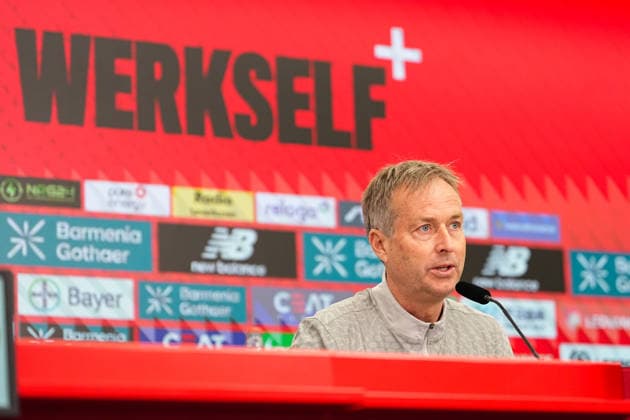 10.04.2026, xydrx, Fußball, Pressekonferenz Bayer 04 Leverkusen mit Cheftrainer Kasper Hjulmand vor dem Bundesliga Auswärtsspiel gegen Borussia Dortmund, Saison 2025 2026 DFB regulations prohibit any use of photographs as image sequences and or quasi-video. *** 10 04 2026, xydrx, Football, Press conference Bayer 04 Leverkusen with head coach Kasper Hjulmand before the Bundesliga away match against Borussia Dortmund, season 2025 2026 DFB regulations prohibit any use of photographs as image sequences and or quasi video Copyright: HMBxMedia YannisxDreimann