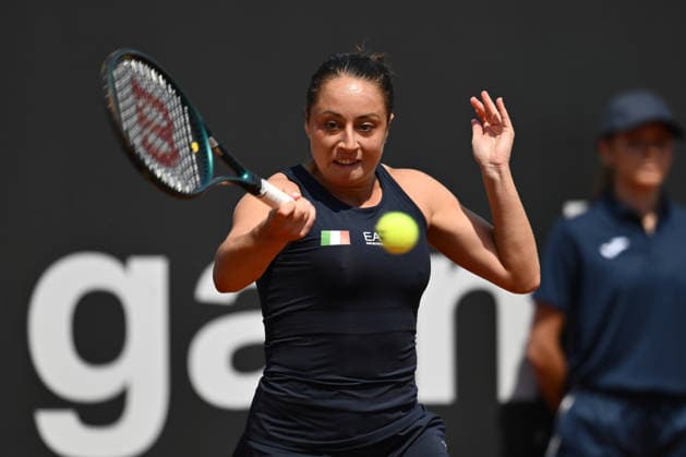 Elisabetta Cocciaretto of Italy against Moyuka Uchijima of Japan during the Billie Jean King Cup by Gainbridge Qualifiers 2026, match between Italy and Japan at ASD Colle degli Dei on April 10, 2026 in Velletri, Italy.  Copyright: xDomenicoxCippitelli IPAxSportx xipa-agency.netx xx IPA_73861794 IPA_Agency_IPA73861794