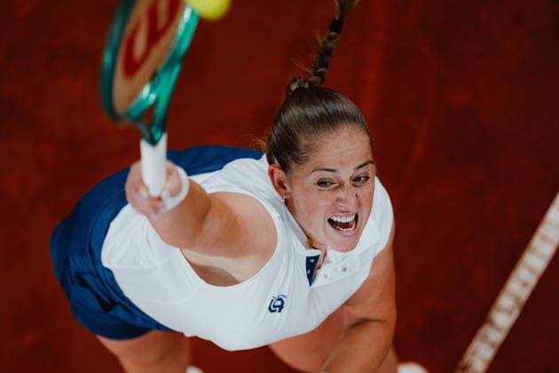 TENNIS - WTA, Tennis Damen Upper Austria Ladies Linz LINZ,AUSTRIA,10.APR.26 - TENNIS - WTA Tour, Upper Austria Ladies Linz. Image shows Jelena Ostapenko (LAT).  GEPAxpictures xAlexanderxSolc