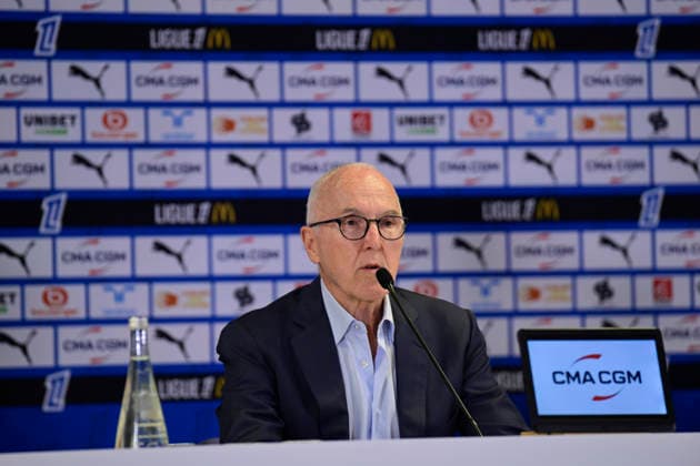 FOOTBALL : Conference de presse de Frank McCourt - 10 04 2026 - Orange Velodrome press conference, PK, Pressekonferenz of Frank McCourt, owner of Olympique de Marseille, on April 10, 2026 at the Orange VÃ lodrome. MarseilleFrance  Copyright: xWilliamxCannarellax