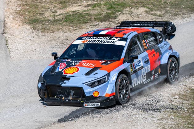 MOTORI - Rally - WRC, Motorsport Rallye, WM Croatia Rally Adrien Fourmaux (FRA) and Alexandre Coria (FRA) on a Hyundai i20 N Rally1 driving for Hyundai Shell Mobis World Rally Team during 4th round of FIA WRC: Croatia Rally in Rijeka , Croatia, on April 10, 2026 Croatia Croatia  Copyright: xIPAxSport ABACAx
