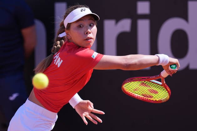 Himeno Sakatsume (JPN) during the Billy Jean King Cup tennis match between Jasmine Paolini (ITA) vs Himeno Sakatsume (JPN) at the Velletri™s stadium, Italy - Friday April 10, 2026 - Tennis ( Photo by Alfredo Falcone LaPresse )  Copyright: xAlfredoxFalcone LaPressex