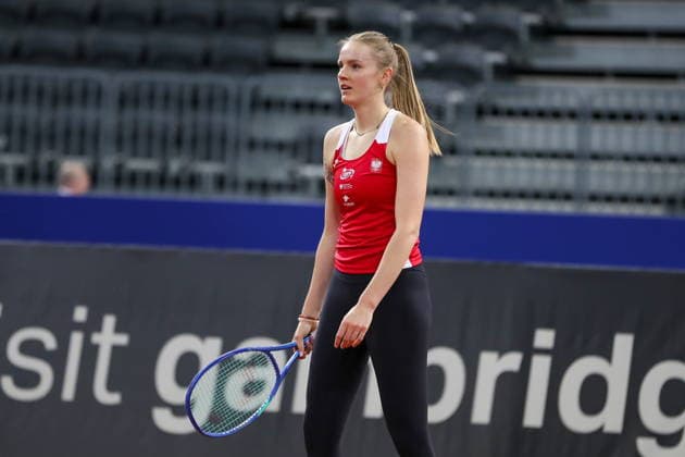 Gliwice 10.04.2026. Tenis Billie Jean King Cup kwalifikacje mecz: Polska - Ukraina --- Tennis Billie Jean King Cup Qualifiers match: Poland - Ukraine nz Martyna Kubka Fot. Kacper Staniec NEWSPIX.PL --- newspix.pl 