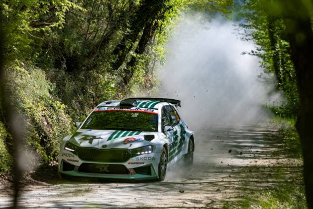 FIA World Rally Championship Croatia - Day Two Andreas Mikkelsen of Norway and Jorn Listerud of Norway from Toksport WRT Team in Skoda Fabia RS competes during Day Two of the FIA World Rally Championship Croatia on April 09, 2026 in village Ukotici, near Pazin, Istria County, Croatia.  SreckoxNiketic PIXSELL