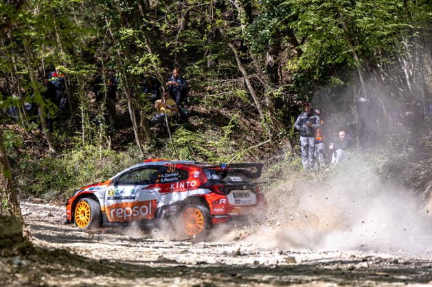 FIA World Rally Championship Croatia - Day Two Alejandro Cachon of Spain and Borja Rozada of Spain from Toyota Espana Team in Toyota GR Yaris competes during Day Two of the FIA World Rally Championship Croatia on April 09, 2026 in village Ukotici, near Pazin, Istria County, Croatia.  SreckoxNiketic PIXSELL