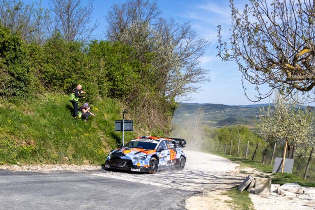 FIA World Rally Championship Croatia - Day Two Adrien Fourmaux of France and Alexandre Coria of France from Hyundai Shell Mobis World Rally Team in Hyundai i20 N Rally1 competes during Day Two of the FIA World Rally Championship Croatia on April 09, 2026 in village Ukotici, near Pazin, Istria County, Croatia.  SreckoxNiketic PIXSELL