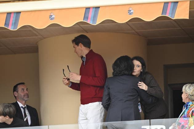 CELEBRITES : Tennis - Monte Carlo Rolex Masters 2026 - ATP, Tennis Herren - 10 04 2026 Sylvester Strautmann - Alexandra de Hanovre et la princesse Charlotte Casiraghi et Nicolas Mathieu NO CREDIT MONACO Copyright: xCCx
