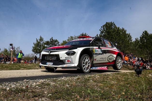 FIA World Rally Championship Croatia - Day Two Nikolay Gryazin of Bulgaria and Konstantin Aleksandrov of Kyrgyzstan from Lancia Corse HF Team in Lancia Ypsilon HF competes during Day Two of the FIA World Rally Championship Croatia on April 09, 2026 in village Grimalda, near Pazin, Istria County, Croatia.  IgorxKralj PIXSELL