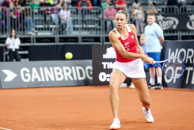 10.04.2026, Gliwice Mecz Tenis Billie Jean King Cup Polska - Ukraina - The World Cup Of Tennis Billie Jean King Cup Poland - Ukraina Nz. Magda Linette Fot. Michal Chwieduk Arena Akcji NEWSPIX.PL --- newspix.pl 