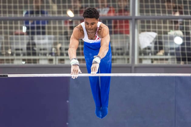 DOBRO FIG Apparatus World Cup Osijek 2026 Qualifications Elijah Faverus of Netherlands performs on the high bar during the DOBRO FIG Apparatus World Cup Osijek 2026 Qualifications at Sports Hall Gradski vrt on April 10, 2026. in Osijek, Croatia.  DavorxJavorovic PIXSELL