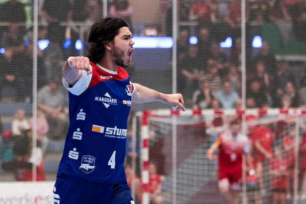 10.04.2026, 27. Spieltag der 2. Handball Bundesliga, TuSEM Essen - HBW Balingen-Weilstetten. Tim Ruggiero-Matthes (HBW Balingen-Weilstetten). Essen Am Hallo NRW Deutschland xRHR-FOTO DEx *** 10 04 2026, 27 Matchday of 2 Handball Bundesliga, TuSEM Essen HBW Balingen Weilstetten Tim Ruggiero Matthes HBW Balingen Weilstetten Essen Am Hallo NRW Germany xRHR PHOTO DEx Copyright: DennisxEwert RHR-FOTOx RHR-FOTO DE