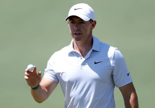 Golf 2026 Masters Tournament - Round 2 Rory McIlroy of Northern Ireland reacts after a birdie on Hole 2 in Round 2 of the 2026 Masters tournament in August, Georgia, USA, 10 April 2026. Augusta United States  Copyright: xCHRISxTORRESx
