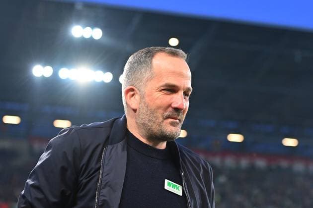 Manuel BAUM (Trainer FC Augsburg), Einzelbild,angeschnittenes Einzelmotiv,Portraet,Portrait,Porträt. Fussball 1. Bundesliga Saison 2025 2026, 29.Spieltag, Spieltag29 FC Augsburg - TSG 1899 Hoffenheim am 10.04.2026 , WWK A R E N A. Â *** Manuel BAUM Coach FC Augsburg , single picture,cropped single motif,portrait,portrait,portrait Football 1 Bundesliga Season 2025 2026, 29 Matchday, Matchday29 FC Augsburg TSG 1899 Hoffenheim on 10 04 2026 , WWK A R E N A Â