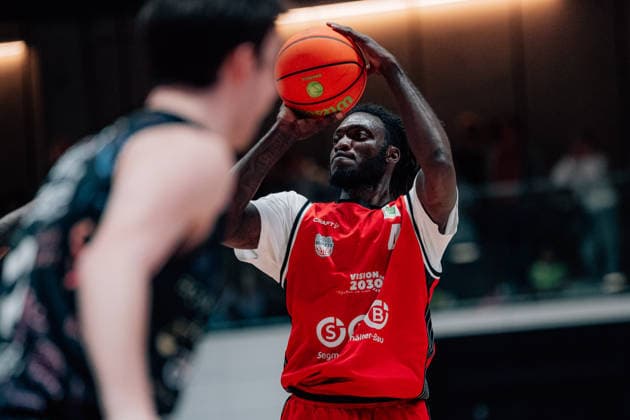 BB-2BL SBB Baskets - Uni Baskets Muenster DeVondre Malik (SBB Baskets) waehrend der Saison 2025-2026 in der 2. Barmer Basketball Bundesliga Pro A am 31. Spieltag zwischen SBB Baskets und Uni Baskets Muenster in der Wolfgang-Lakenmacher-Halle am 10. April 2026 in Magdeburg, Sachsen Anhalt, Deutschland *** BB 2BL SBB Baskets Uni Baskets Muenster DeVondre Malik SBB Baskets during the 2025 2026 season in the 2 Barmer Basketball Bundesliga Pro A on matchday 31 between SBB Baskets and Uni Baskets Muenster at the Wolfgang Lakenmacher Halle on April 10, 2026 in Magdeburg, Sachsen Anhalt, Germany