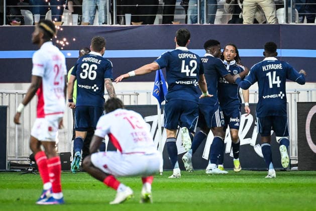 April 10, 2026, Paris, France, France: Luca KOLEOSHO of Paris FC celebrate his goal with teammates during the Ligue 1 match between Paris FC and AS Monaco at Jean-Bouin Stadium on April 10, 2026 in Paris, France. Paris FC V AS Monaco - Ligue 1  - ZUMAm308 20260410_zsp_m308_015 Copyright: xMatthieuxMirvillex