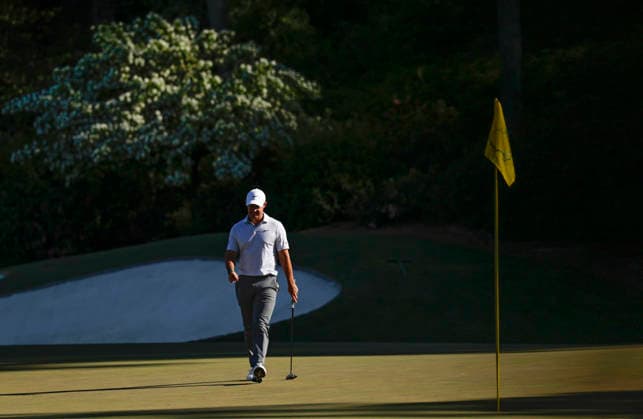 Rory McIlroy of Northern Ireland prepares to putt on the 13th green during the second day of the Masters Tournament at Augusta National Golf Club on Friday, April 10, 2026, in Augusta, Georgia.  AUG20260410851 JOHNxANGELILLO