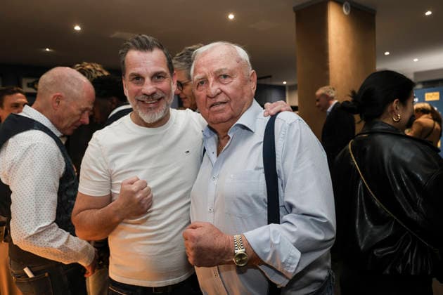Boxen: Brave Boxing by Nina Meinke, Gym Eröffnung, Berlin, 10.04.2026 Kay Huste und Ulli Wegner *** Boxing Brave Boxing by Nina Meinke, Gym opening, Berlin, 10 04 2026 Kay Huste and Ulli Wegner