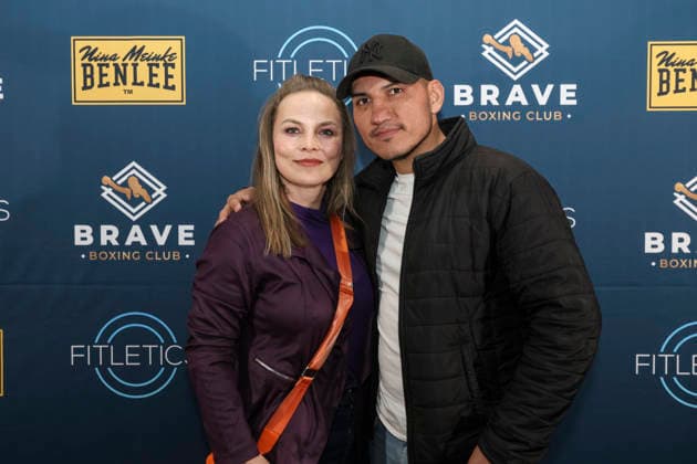 Boxen: Brave Boxing by Nina Meinke, Gym Eröffnung, Berlin, 10.04.2026 Regina Halmich und Jack Culcay *** Boxing Brave Boxing by Nina Meinke, Gym opening, Berlin, 10 04 2026 Regina Halmich and Jack Culcay
