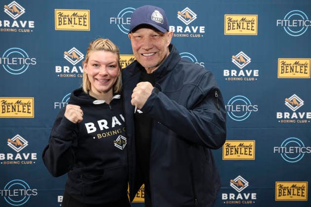 Boxen: Brave Boxing by Nina Meinke, Gym Eröffnung, Berlin, 10.04.2026 Nina Meinke und Axel Schulz *** Boxing Brave Boxing by Nina Meinke, Gym opening, Berlin, 10 04 2026 Nina Meinke and Axel Schulz