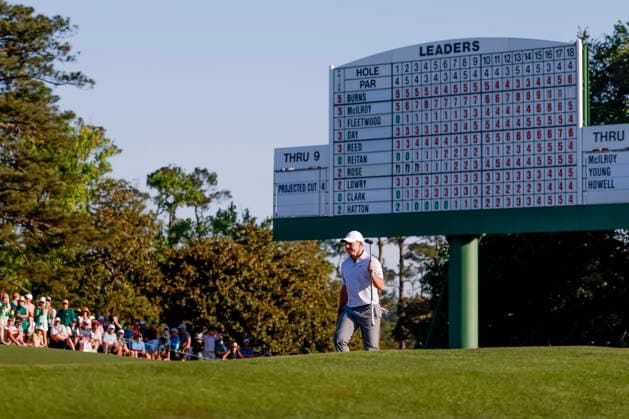Golf 2026 Masters Tournament - Round 2 Rory McIlroy of Northern Ireland walks to the green on the 18th hole during the second round of the 2026 Masters Tournament at the Augusta National Golf Club in Augusta, Georgia, USA, 10 April 2026. Augusta GEORGIA United States  Copyright: xERIKxS.xLESSERx