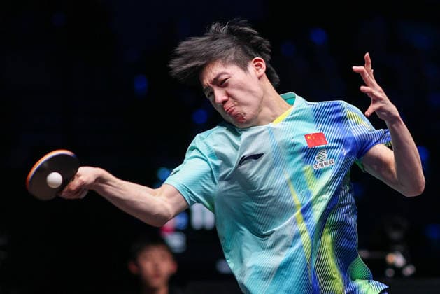 TAIYUAN, CHINA - APRIL 11: Wen Ruibo of China competes in the Men s Singles Quarterfinal match against Hiroto Shinozuka of Japan on day 5 of WTT Contender Taiyuan 2026 at Taiyuan Binhe Sports Center on April 11, 2026 in Taiyuan, Shanxi Province of China.  Copyright: xVCGx 111634091769