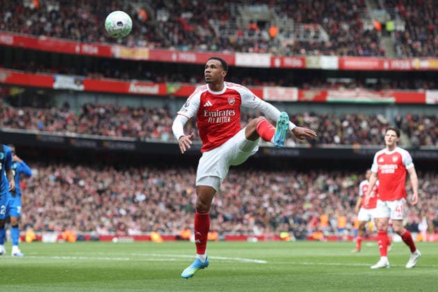 Arsenal v Bournemouth 11 April 2026, London - Premier League Football - Arsenal v AFC Bournemouth - Gabriel of Arsenal - Photo: Charlotte Wilson Offside. London UK Copyright: xCharlottexWilsonx xOffsidexOffside