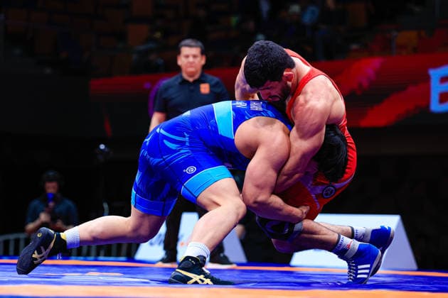 Senior Wrestling Asian Championships 86kg FS - Kamran Ghorban Ghasempour (IRI) df. Yudai Takahashi (JPN) *** Senior Wrestling Asian Championships 86kg FS Kamran Ghorban Ghasempour IRI df Yudai Takahashi JPN Copyright: xKostadinxAndonovx xUnitedxWorldxWrestlingx Kostadin Andonov United World Wrestling